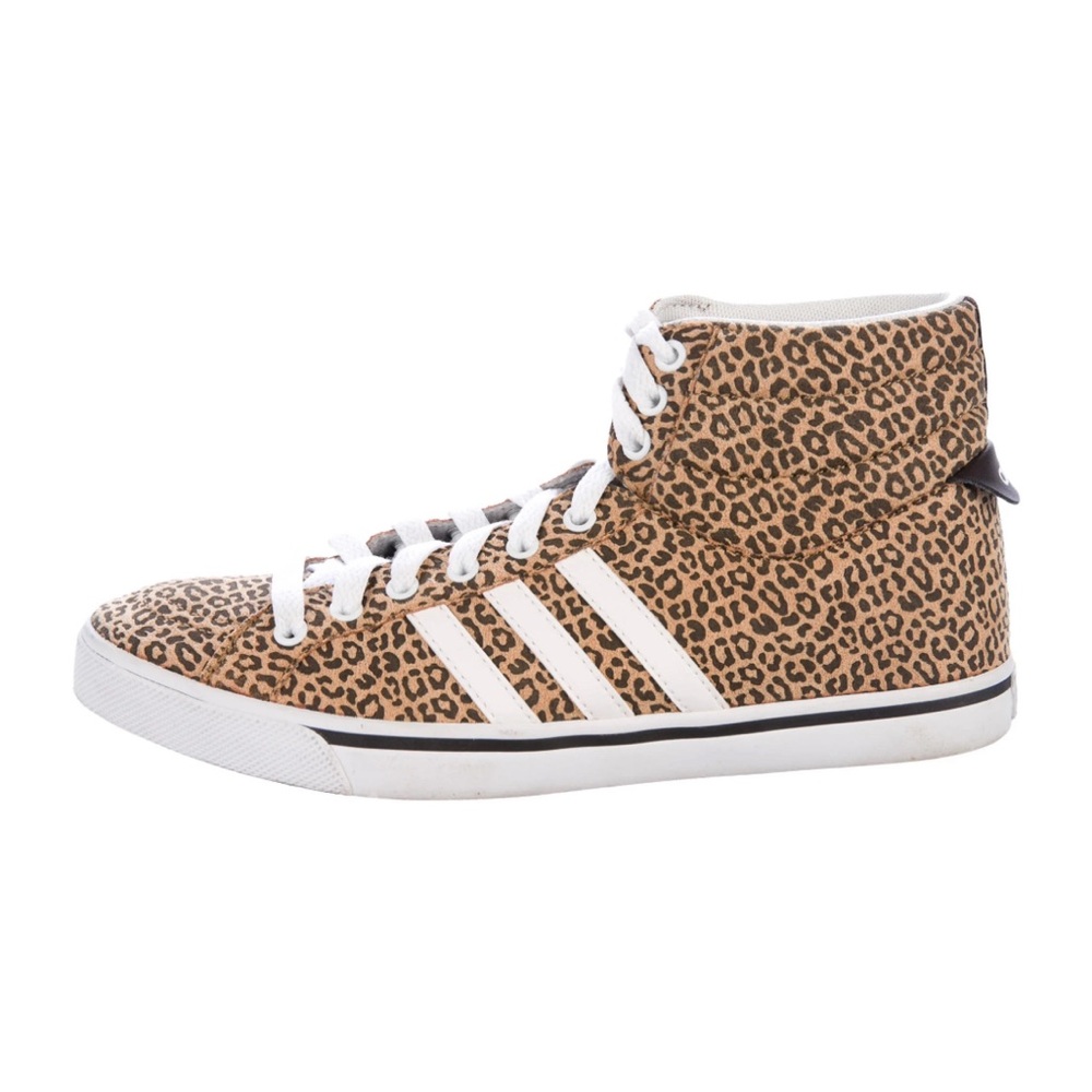 Adidas Cheetah-Print High-Top Sneaker Women Size 8 Excellent Pre-Owned Condition